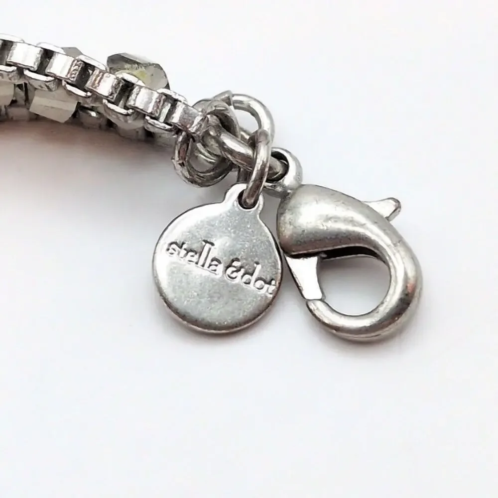 Stella & Dot Luna Two Tone Beaded Metal Triple Wrap Chain Bracelet/Necklace - Picture 6 of 6